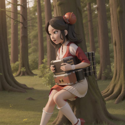 Image For Post Anime, laser gun, geisha, forest, accordion, lava, HD, 4K, AI Generated Art