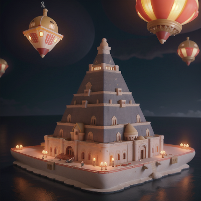 Image For Post Anime, seafood restaurant, pyramid, submarine, earthquake, flying carpet, HD, 4K, AI Generated Art