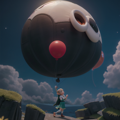 Image For Post Anime, celebrating, moonlight, whale, elf, balloon, HD, 4K, AI Generated Art