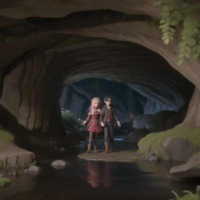 Image For Post Anime, cave, romance, vampire, swamp, knights, HD, 4K, AI Generated Art