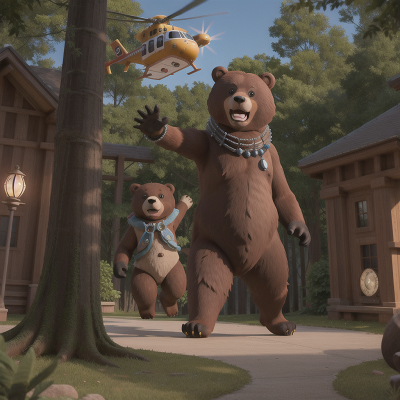 Image For Post Anime, bear, helicopter, crystal, museum, robot, HD, 4K, AI Generated Art
