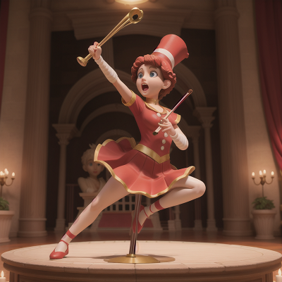 Image For Post Anime, circus, trumpet, singing, violin, statue, HD, 4K, AI Generated Art