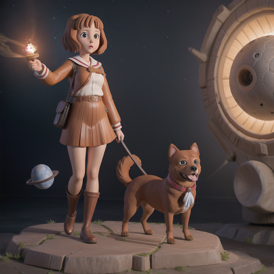 Image For Post Anime, teacher, statue, space, dog, drought, HD, 4K, AI Generated Art