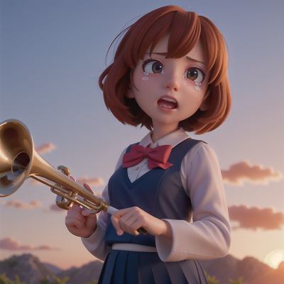 Image For Post Anime, teacher, magic wand, trumpet, sunrise, crying, HD, 4K, AI Generated Art