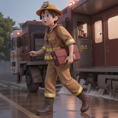 Image For Post Anime, drought, book, park, firefighter, train, HD, 4K, AI Generated Art