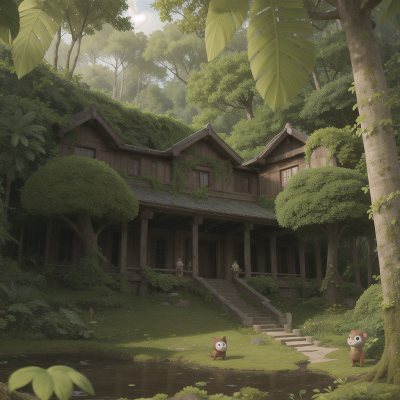 Image For Post Anime, museum, forest, jungle, princess, surprise, HD, 4K, AI Generated Art