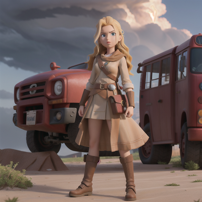 Image For Post Anime, shield, archaeologist, bus, queen, storm, HD, 4K, AI Generated Art