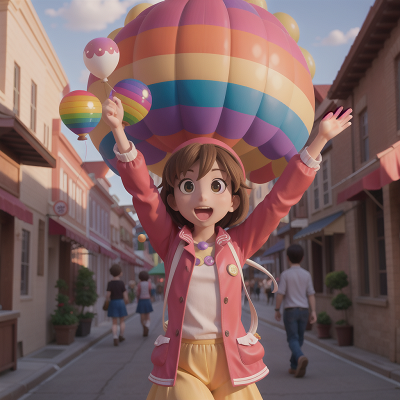 Image For Post Anime, balloon, celebrating, coffee shop, circus, rainbow, HD, 4K, AI Generated Art