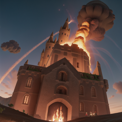 Image For Post Anime, volcanic eruption, elf, tractor, cat, medieval castle, HD, 4K, AI Generated Art