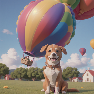Image For Post Anime, rainbow, farmer, dog, skyscraper, balloon, HD, 4K, AI Generated Art