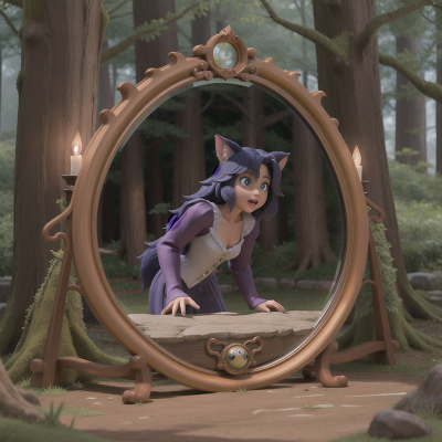 Image For Post Anime, enchanted forest, map, werewolf, betrayal, enchanted mirror, HD, 4K, AI Generated Art