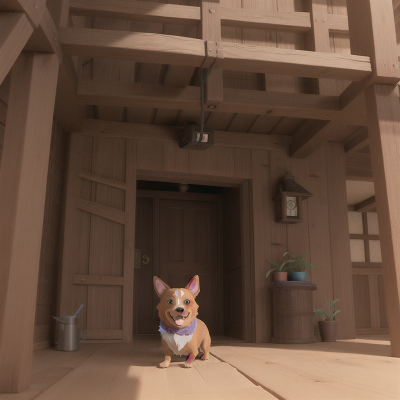 Image For Post Anime, hidden trapdoor, virtual reality, wild west town, dog, scientist, HD, 4K, AI Generated Art