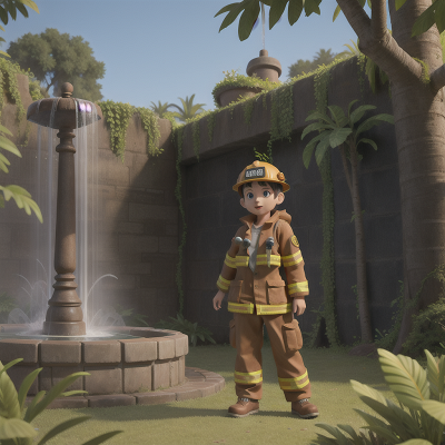 Image For Post Anime, jungle, scientist, fountain, firefighter, maze, HD, 4K, AI Generated Art