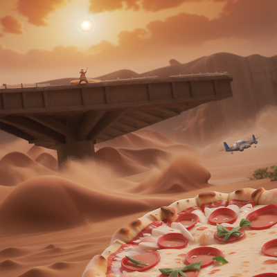 Image For Post Anime, river, sandstorm, airplane, virtual reality, pizza, HD, 4K, AI Generated Art