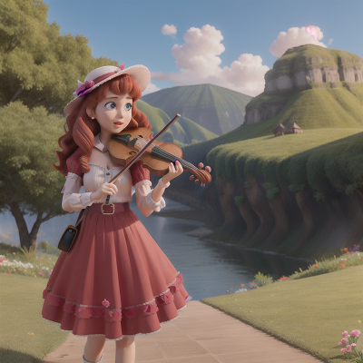 Image For Post Anime, romance, queen, holodeck, volcano, violin, HD, 4K, AI Generated Art