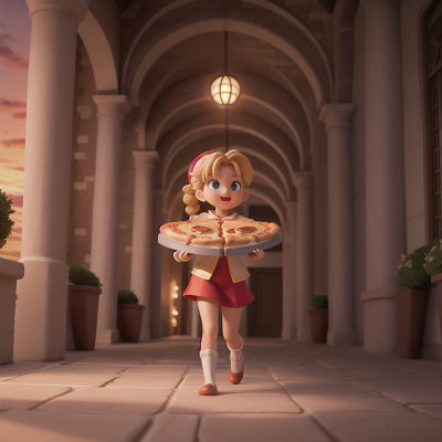 Image For Post Anime, maze, angel, sunset, knight, pizza, HD, 4K, AI Generated Art