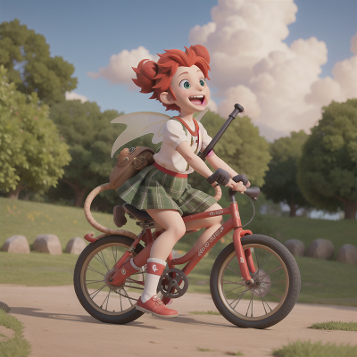 Image For Post Anime, chimera, bagpipes, bicycle, fairy dust, laughter, HD, 4K, AI Generated Art