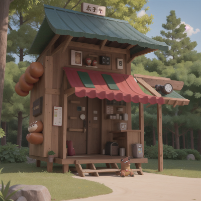 Image For Post Anime, hot dog stand, ninja, forest, hero, camera, HD, 4K, AI Generated Art