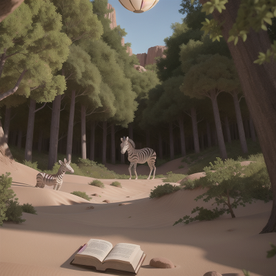 Image For Post Anime, force field, desert, forest, book, zebra, HD, 4K, AI Generated Art