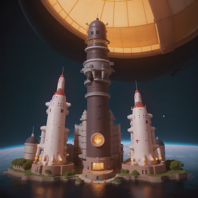 Image For Post Anime, submarine, village, skyscraper, space station, statue, HD, 4K, AI Generated Art