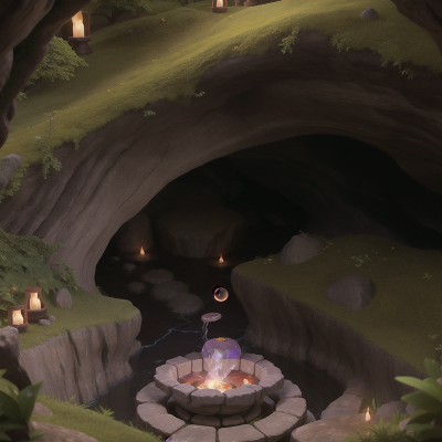 Image For Post Anime, witch's cauldron, cave, storm, bubble tea, ancient scroll, HD, 4K, AI Generated Art