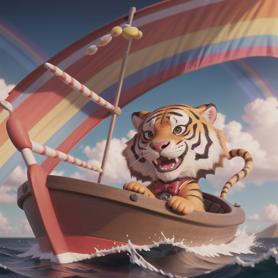 Image For Post Anime, force field, rainbow, circus, boat, tiger, HD, 4K, AI Generated Art