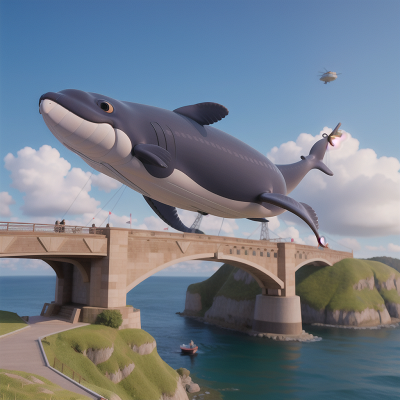 Image For Post Anime, surprise, bridge, telescope, whale, helicopter, HD, 4K, AI Generated Art