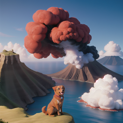 Image For Post Anime, ocean, volcano, park, holodeck, dog, HD, 4K, AI Generated Art