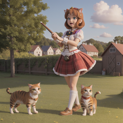 Image For Post Anime, farm, bagpipes, princess, cat, circus, HD, 4K, AI Generated Art
