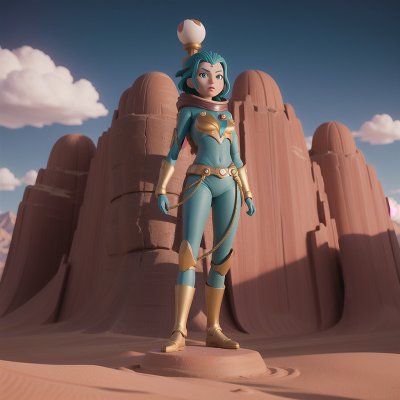 Image For Post Anime, space, villain, statue, desert, mountains, HD, 4K, AI Generated Art