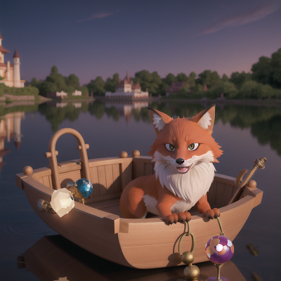 Image For Post Anime, fox, fish, crystal ball, maze, boat, HD, 4K, AI Generated Art