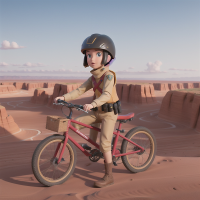 Image For Post Anime, bicycle, desert, knights, river, police officer, HD, 4K, AI Generated Art