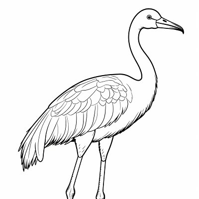 Image For Post Bird Coloring Designs Bold Flamingo - Printable Coloring Page