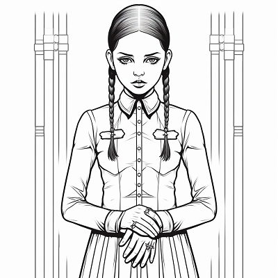 Image For Post Wednesday Addams Classic Pose - Wallpaper