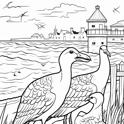 Image For Post Sketches of Coastal Birds - Printable Coloring Page