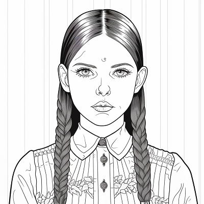 Image For Post Intricate Wednesday Addams drawing - Wallpaper