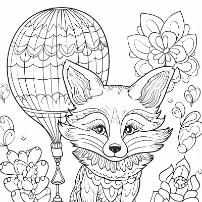 Image For Post Floral Design Fox Art - Printable Coloring Page