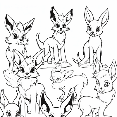 Image For Post Eevee Evolutions Action Poses - Wallpaper