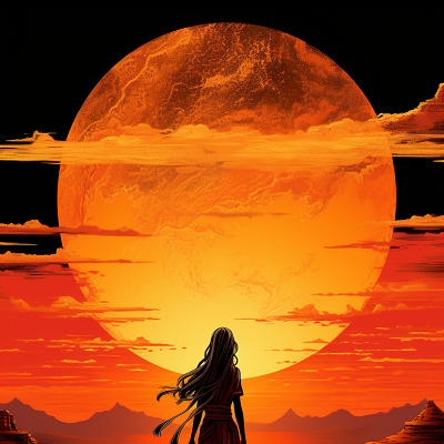 Image For Post Contemporary Desert Manga Dune Silhouettes - Wallpaper
