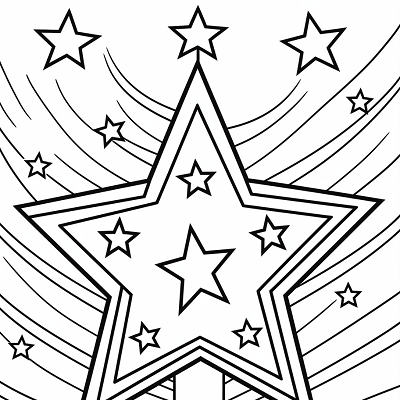 Image For Post Star topped Christmas Tree and Gifts - Printable Coloring Page