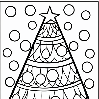 Image For Post Christmas Tree with Hanging Bells - Printable Coloring Page