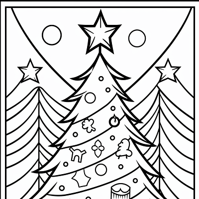 Image For Post Three Wise Men Christmas Tree - Printable Coloring Page