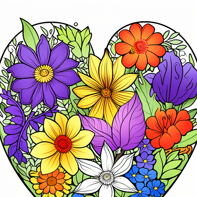Image For Post | Floral heart design with detailed flowers; clean outlines.printable coloring page, black and white, free download - [Valentines Day Coloring Pages ](https://hero.page/coloring/valentines-day-coloring-pages-printable-fun-kids-love)