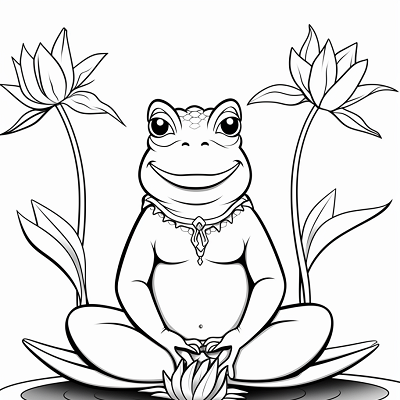 Image For Post | Image contains a frog prince scene including a lily pad; charming textures and shapes.printable coloring page, black and white, free download - [Coloring Pages for Girls ](https://hero.page/coloring/coloring-pages-for-girls-printable-art-cute-designs-fun-colors)