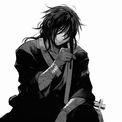 Image For Post | A lonely warrior in a grayscale frame, detailing in the armor brings out the character's tenacity. creative black and white anime pfps - [Black and white anime pfp](https://hero.page/pfp/black-and-white-anime-pfp)