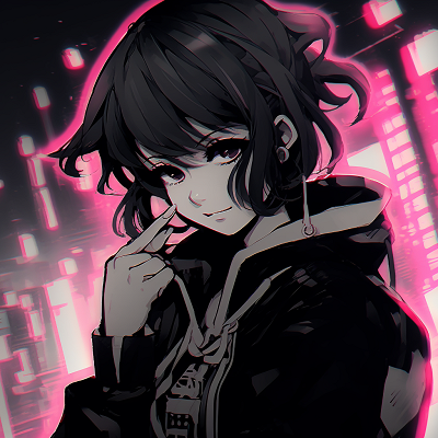 Image For Post | Profile view of an anime character with a cyber city background and intense colors. anime pfp aesthetic variations - [Aesthetic PFP Anime Collection](https://hero.page/pfp/aesthetic-pfp-anime-collection)