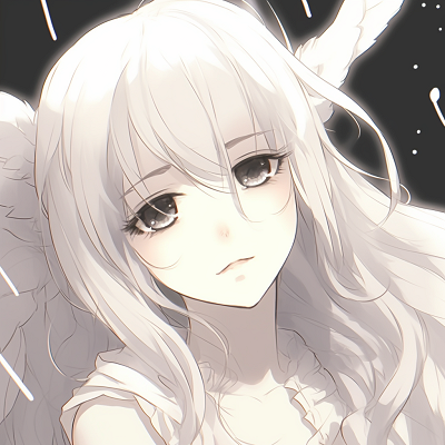 Image For Post | Close-up of anime angel in white, showcasing high contrast in the details. creative white anime pfp ideas - [White Anime PFP](https://hero.page/pfp/white-anime-pfp)