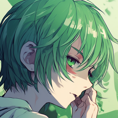 Image For Post | A close-up view of the protagonist with striking green hair, intricate linearts and color gradients green anime pfp vibrant designs - [Green Anime PFP Universe](https://hero.page/pfp/green-anime-pfp-universe)