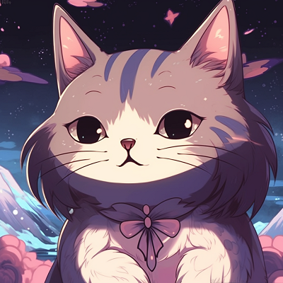 Image For Post | Anime cat nestled in a bed of cherry blossoms, pastels palette, and soft texture. dreamy anime cat character pfp - [Anime Cat PFP Universe](https://hero.page/pfp/anime-cat-pfp-universe)