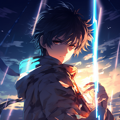 Image For Post | Close-up of an anime boy with a glowing sword, focusing on the intricate details of his facial expression and weapon. 4k anime boy profile photos - [anime pfp 4k Highlights](https://hero.page/pfp/anime-pfp-4k-highlights)